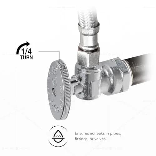 Midline Valve 1/2" FIP x 3/8" OD Compression Quarter Turn Angle Stop Valve | Chrome Plated Brass, NSF/ANSI 61/372 Certified thumbnail 5