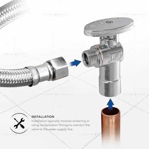 Midline Valve 81212QS-OM 1/2 in. Sweat x 3/8 in. O.D. COMP Angle Shut-off Valve | NSF Certified Lead-Free Brass thumbnail 4