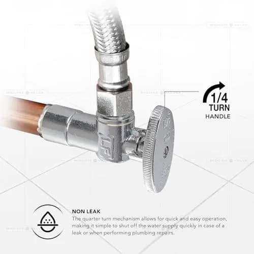 Midline Valve 81212QS-OM 1/2 in. Sweat x 3/8 in. O.D. COMP Angle Shut-off Valve | NSF Certified Lead-Free Brass thumbnail 5