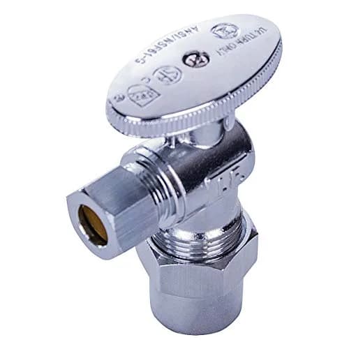 Midline Valve 81412QS-OM Angle Shut-off Valve 1/2 in. CPVC x 3/8 in. O.D. COMP Chrome Plated Brass thumbnail 1