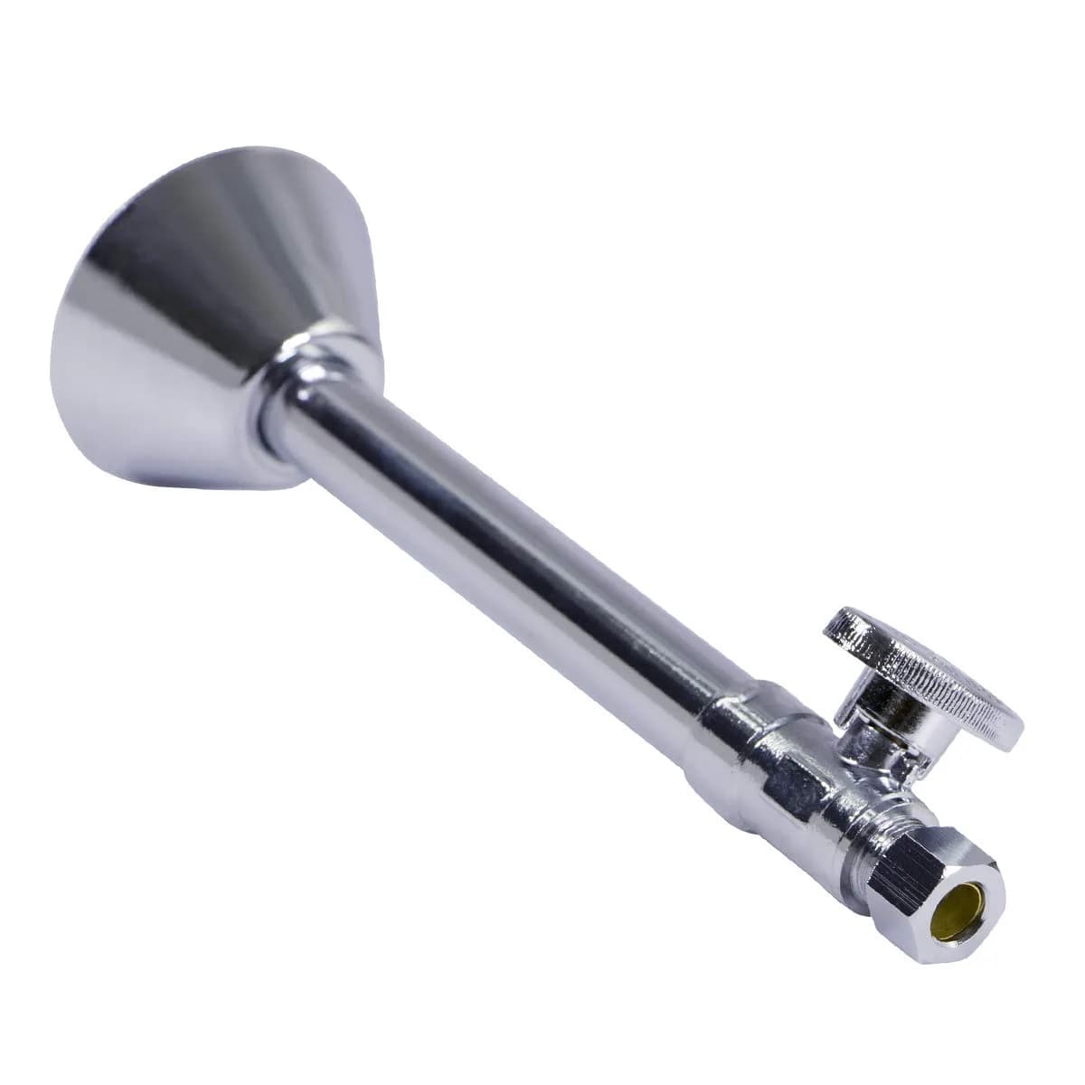 Midline Valve 1/2" FIP x 3/8" OD Compression Quarter Turn Angle Stop Valve | Chrome Plated Brass, NSF/ANSI 61/372 Certified — 1/2 in. Sweat x 3/8 in. / Straight Stop