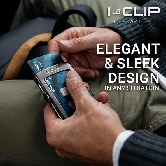 I-CLIP Premium Leather Slim Wallet with Money Clip & Card Holder - 9cm (3.5in) - Nutshell thumbnail 5