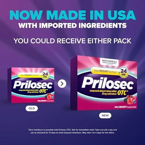 Prilosec OTC Omeprazole 20mg Delayed-Release Tablets Wildberry 42 | 24 Hour Heartburn Relief thumbnail 2