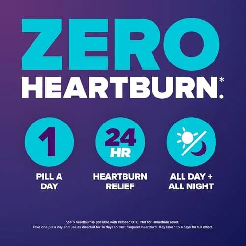 Prilosec OTC Omeprazole 20mg Delayed-Release Tablets Wildberry 42 | 24 Hour Heartburn Relief thumbnail 3