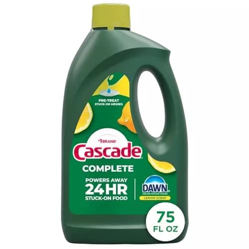Cascade Complete Gel Dishwasher Detergent Fresh Scent 1276 ml (45 Oz) | Phosphate Free Residue Free — Citrus Breeze / 75 Ounce