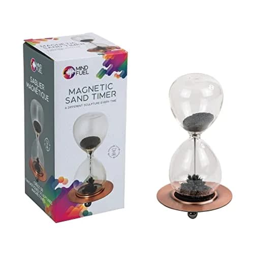 Westminster Magnetic Sand Timer with Copper Base Stand, 14.0 cm (5.5 inches) Tall | Creates Unique Sculptures thumbnail 1