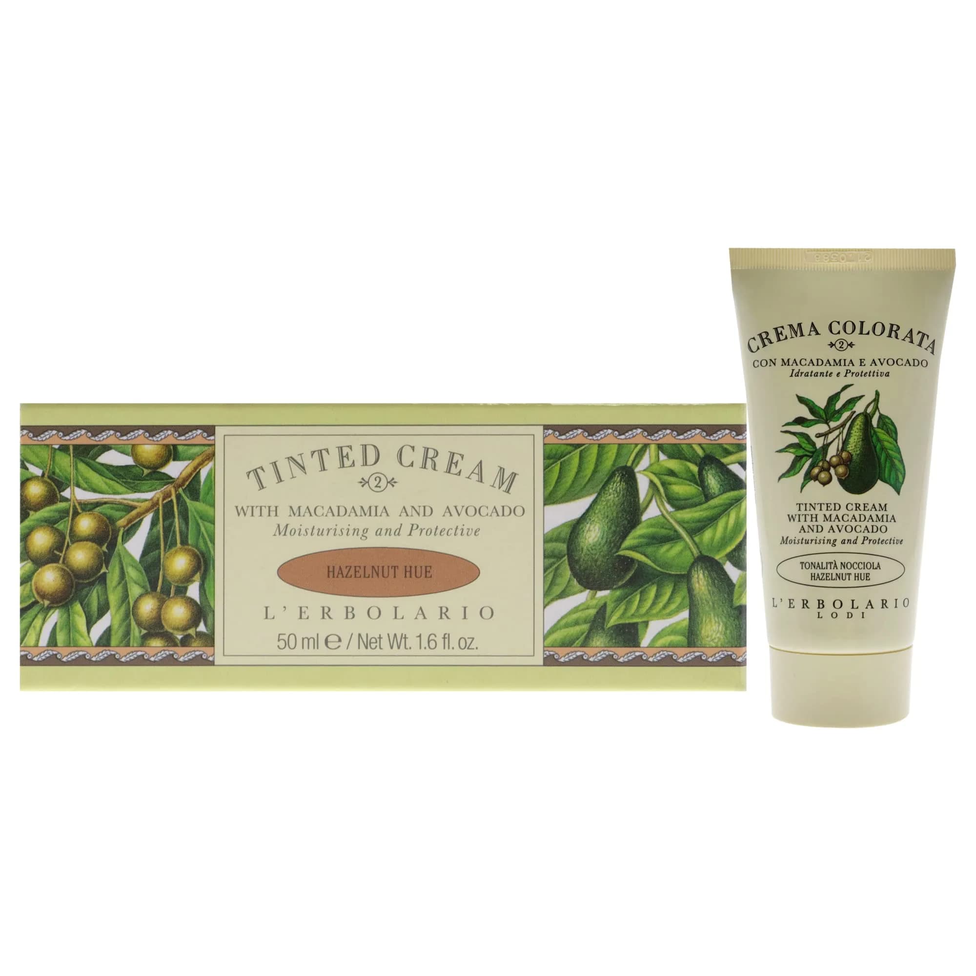 L'Erbolario Tinted Cream Hazelnut Hue 47ml (1.6 oz) | Natural Coverage & Hydration — Hazelnut