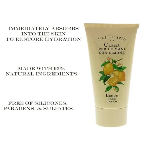 L'Erbolario Lemon Hand Cream - 2.5 oz | Hydrating, Refreshing & Protective Hand Lotion thumbnail 2