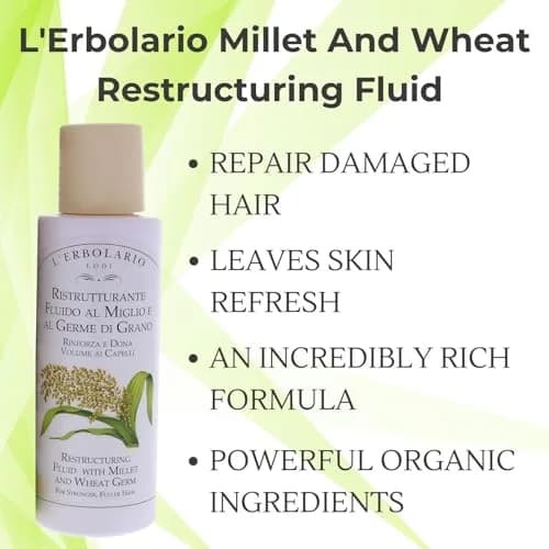 L'Erbolario Millet And Wheat Restructuring Fluid 3.3 Oz | Hair Serum For Stronger, Fuller Hair thumbnail 3