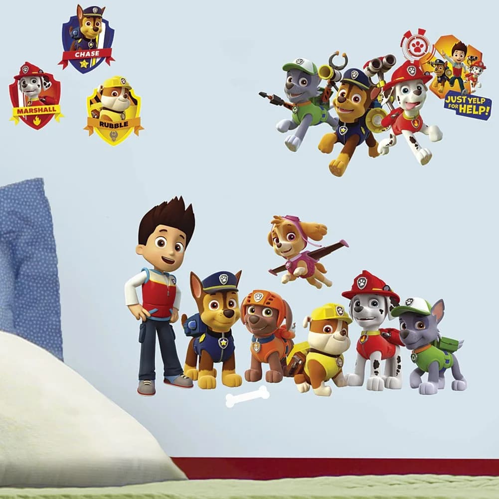 RoomMates Paw Patrol Peel & Stick Wall Decals 10 inch x 18 inch | Repositionable, Removable Vinyl for Kids' Rooms