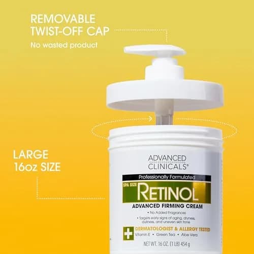 Advanced Clinicals Retinol Body Lotion & Face Moisturizer 1000ml (32 Fl Oz) | Targets Fine Lines & Wrinkles thumbnail 5