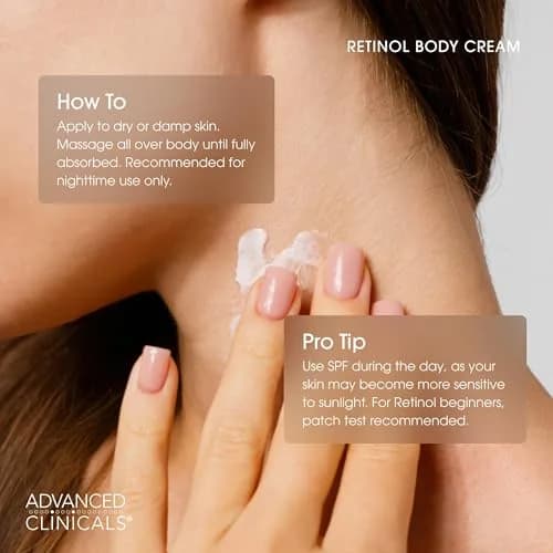 Advanced Clinicals Retinol Body Lotion & Face Moisturizer 1000ml (32 Fl Oz) | Targets Fine Lines & Wrinkles thumbnail 7