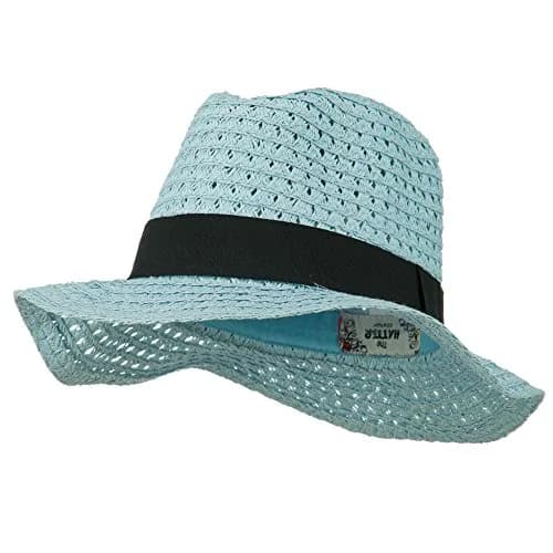 Hatiya Blue Panama Hat | Crushable Sun Hat for Men, OSFM thumbnail 1