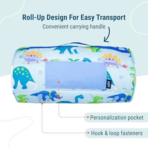 Wildkin Nap Mat with Pillow and Blanket | Preschool Rest Mat, Dinosaur Land, All-in-One Compact Roll thumbnail 4