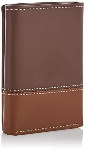 Timberland Men's Genuine Leather Trifold Wallet With ID Window, Brown/Tan, 11.4cm x 8.9cm (4.5in x 3.5in) | RFID Blocking ID Holder thumbnail 2