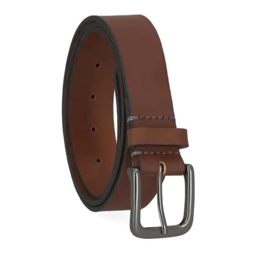 Timberland Men's 35mm Classic Buckle Leather Belt | Genuine Full-Grain Leather, Brown, 32 (82cm) thumbnail 1
