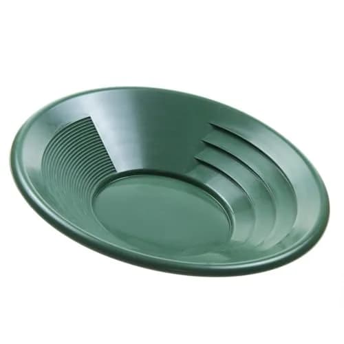 SE 14” Green Plastic Gold Pan with Dual Riffles | Lightweight Prospecting Tool - main product image