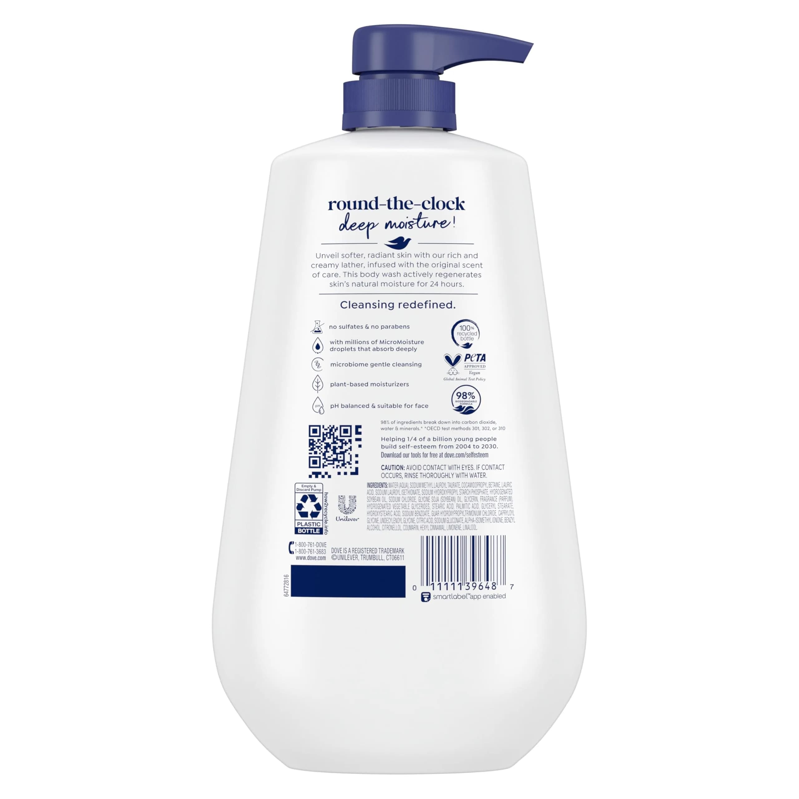 Dove Deep Moisture Body Wash 900ml (30.6 Fl Oz) | 24-Hour Hydration for Dry Skin - view 2
