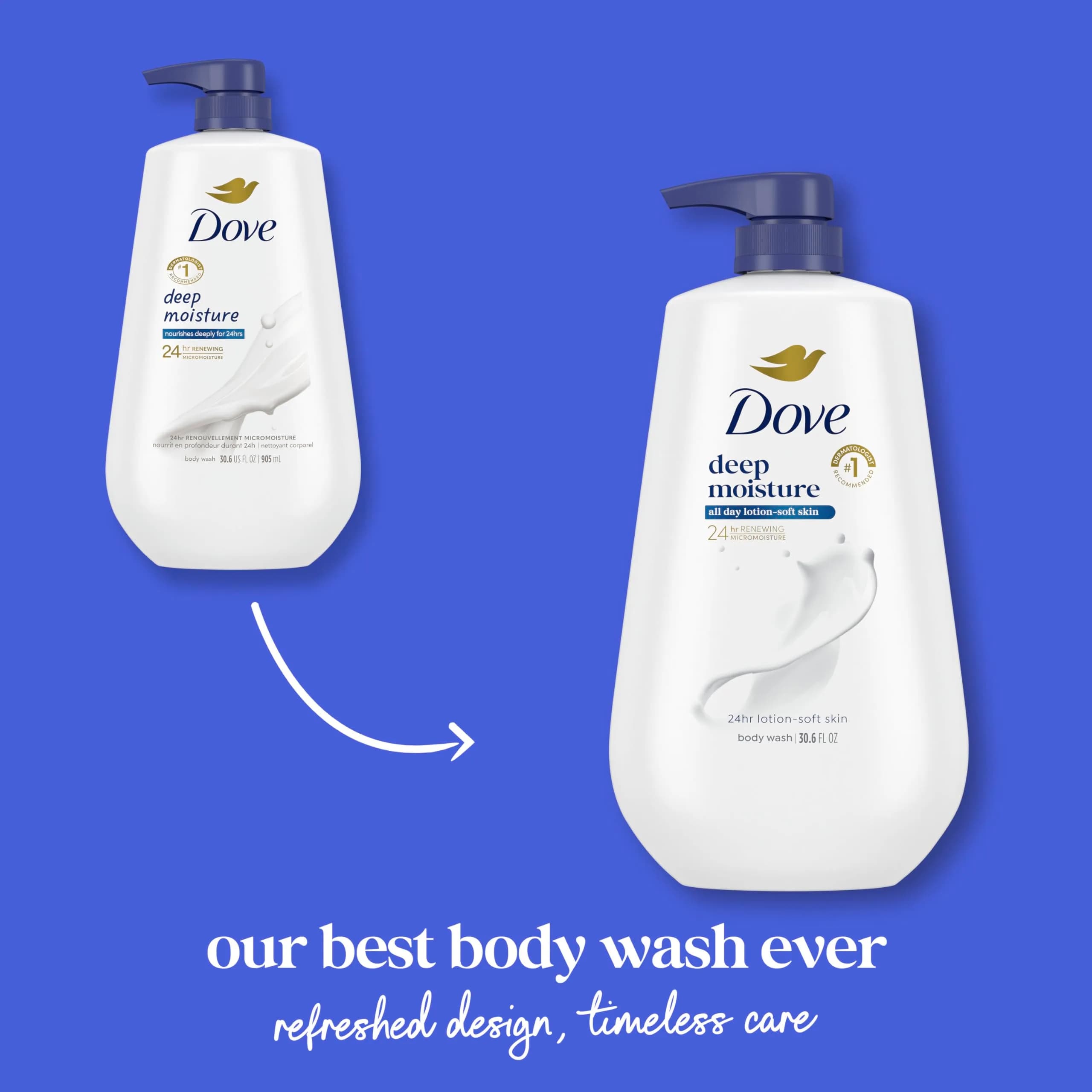 Dove Deep Moisture Body Wash 900ml (30.6 Fl Oz) | 24-Hour Hydration for Dry Skin - view 3