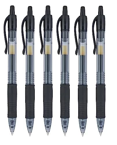 PILOT G2 07 Retractable Gel Ink Pen, Fine Point 0.7mm, Black Ink, 6 Count | Smooth Acid-Free Writing thumbnail 1