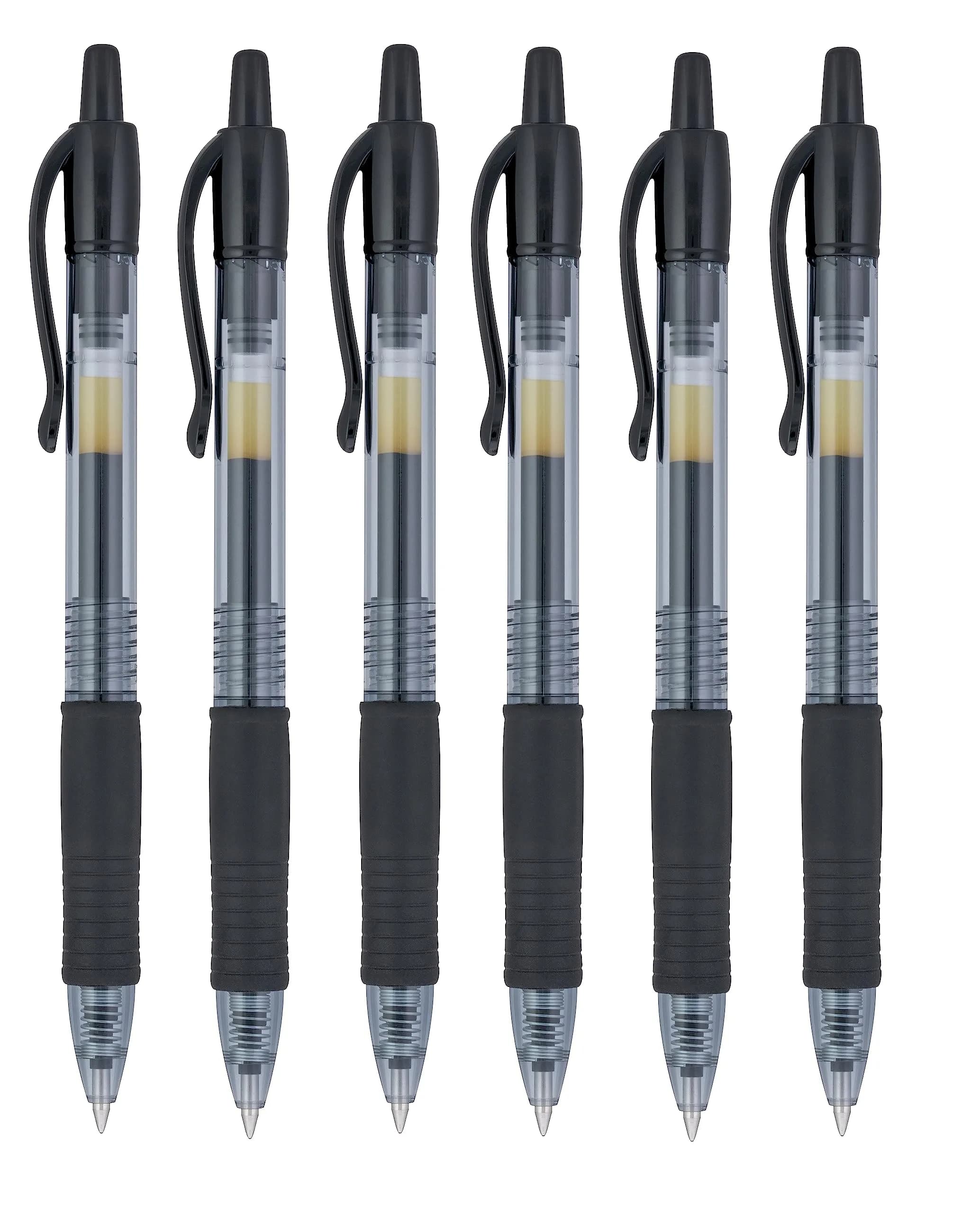 PILOT G2 07 Retractable Gel Ink Pen, Fine Point 0.7mm, Black Ink, 6 Count | Smooth Acid-Free Writing - main product image