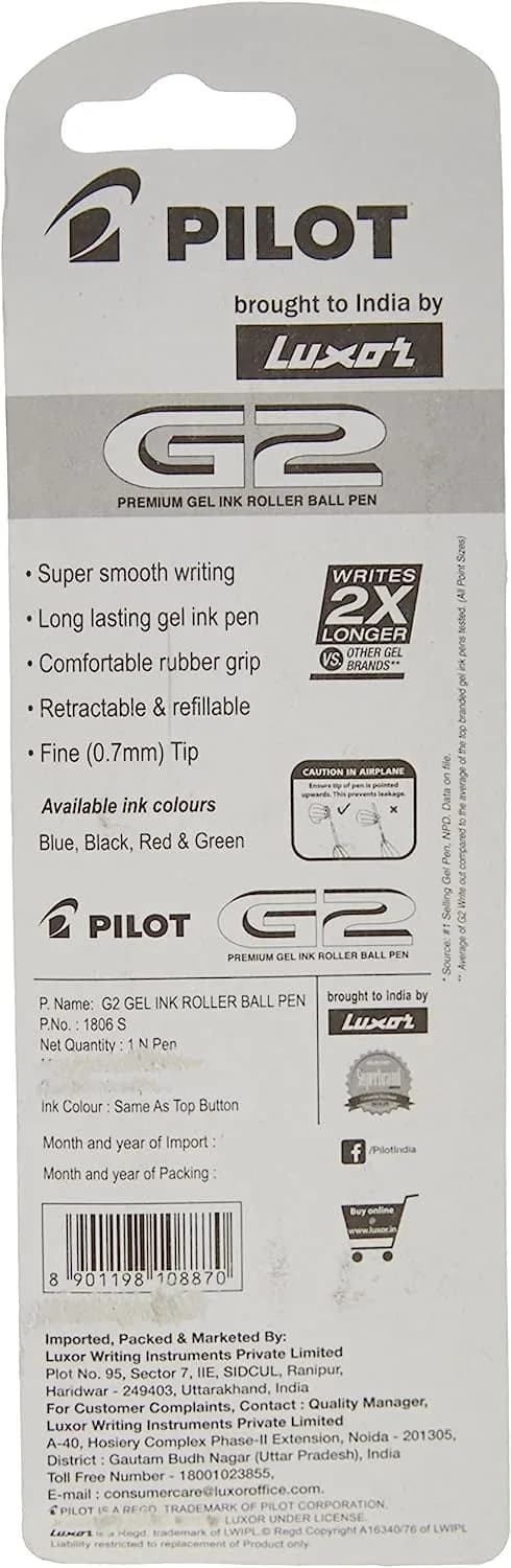 PILOT G2 07 Retractable Gel Ink Pen, Fine Point 0.7mm, Black Ink, 6 Count | Smooth Acid-Free Writing - view 3