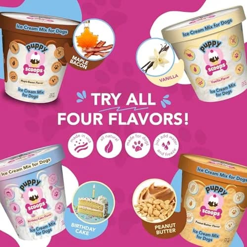 Puppy Scoops Dog Ice Cream Mix (Peanut Butter), 4.65 oz | Natural, Scoopable Treat for Dogs thumbnail 6