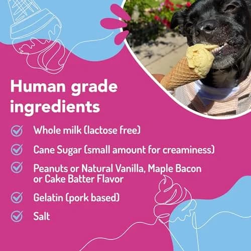 Puppy Scoops Dog Ice Cream Mix (Peanut Butter), 4.65 oz | Natural, Scoopable Treat for Dogs thumbnail 2