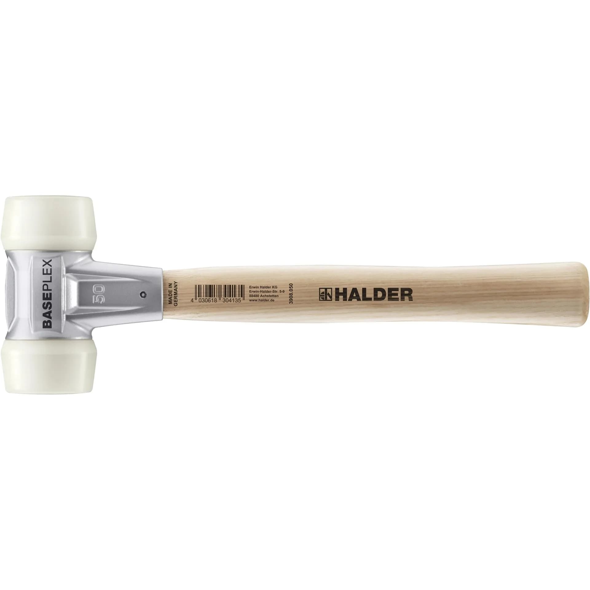 Halder Baseplex 2 lb. Mallet with Nylon Inserts on Both Sides | Zinc Die Cast Housing & Wooden Handle - main product image