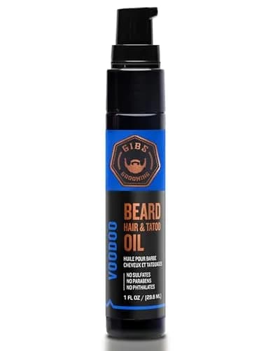 GIBS Grooming Voodoo Prince Beard, Hair & Tattoo Oil 1 fl oz | Softens, Strengthens, Protects Skin thumbnail 1