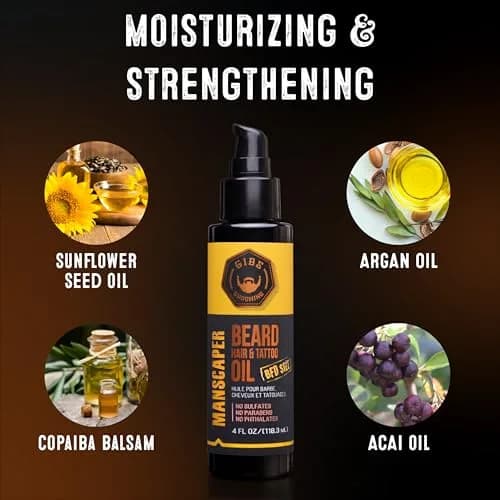 GIBS Grooming Voodoo Prince Beard, Hair & Tattoo Oil 1 fl oz | Softens, Strengthens, Protects Skin thumbnail 4