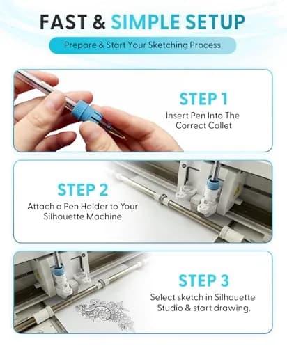 Silhouette America Pen Holder 2 with 3 Threaded Adapters | Compatible with Silhouette Cameo thumbnail 3