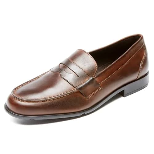 Rockport Classic Penny Loafer Dark Brown 9 | Lightweight Comfort & Moisture-Wicking Lining thumbnail 1