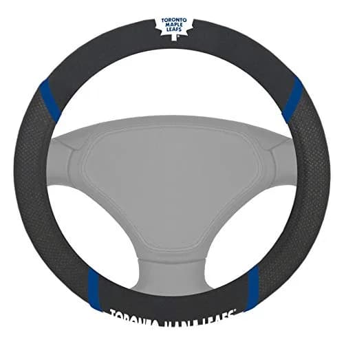FANMATS Toronto Maple Leafs Embroidered Steering Wheel Cover | Faux Suede & Mesh, 15" Diameter, NHL Licensed thumbnail 1