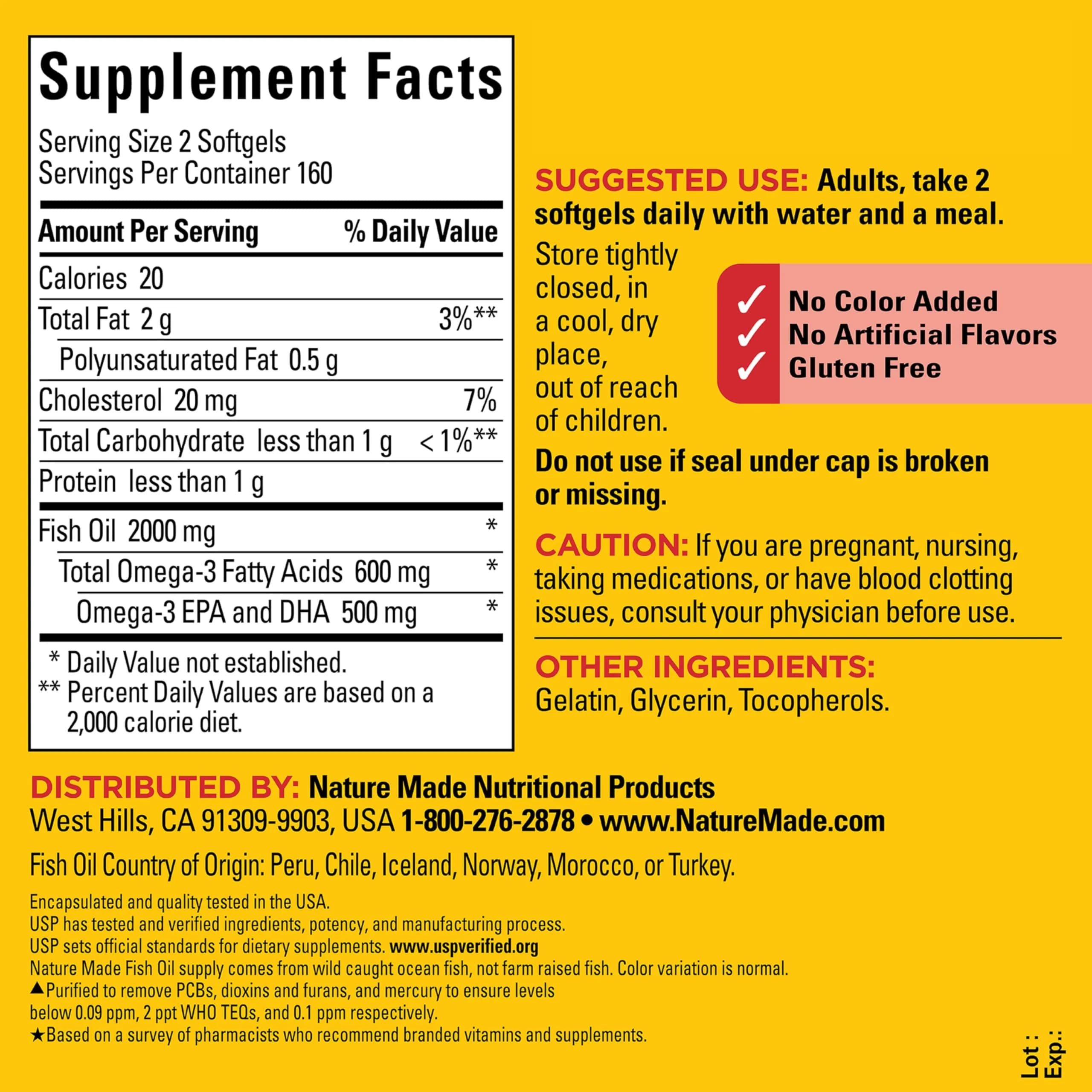 Nature Made Fish Oil Omega 3 Supplements 1000mg Softgels 320 Count | USP Verified Heart Health Support - view 6