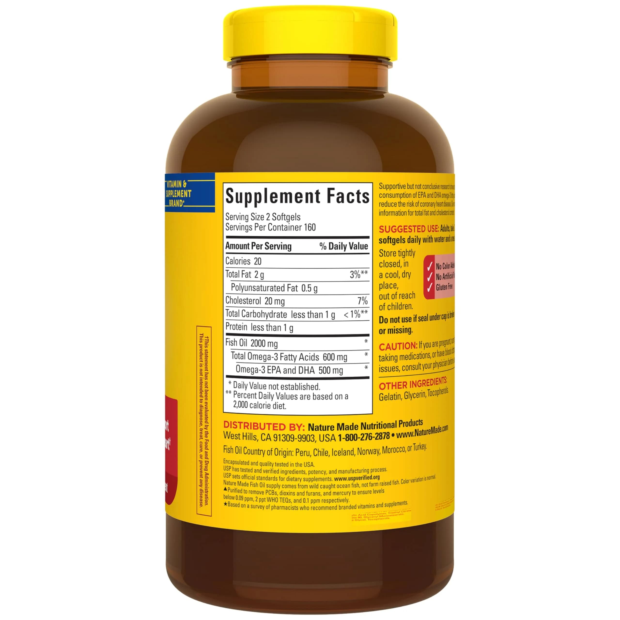 Nature Made Fish Oil Omega 3 Supplements 1000mg Softgels 320 Count | USP Verified Heart Health Support - view 7