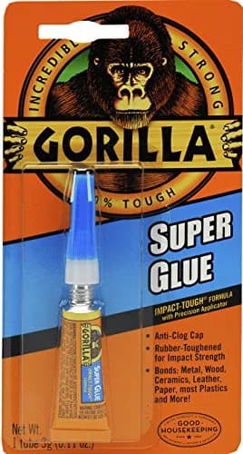 Gorilla Super Glue Tube, 3 Gram (0.11 Fl Oz) | Impact-Tough Cyanoacrylate Adhesive thumbnail 1