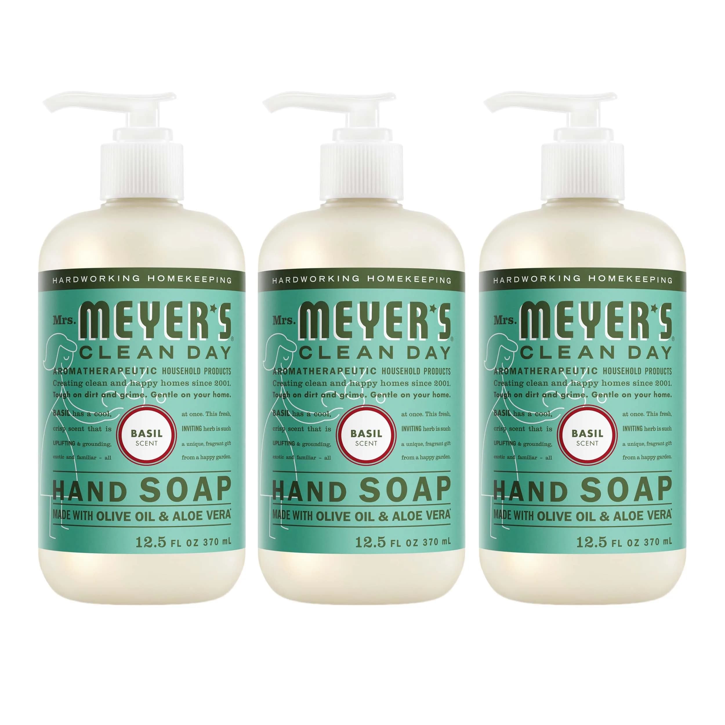 Mrs. Meyer's Clean Day Basil Hand Soap 375ml (12.5 Fl Oz) | Gentle Cleansing & Moisturizing - main product image