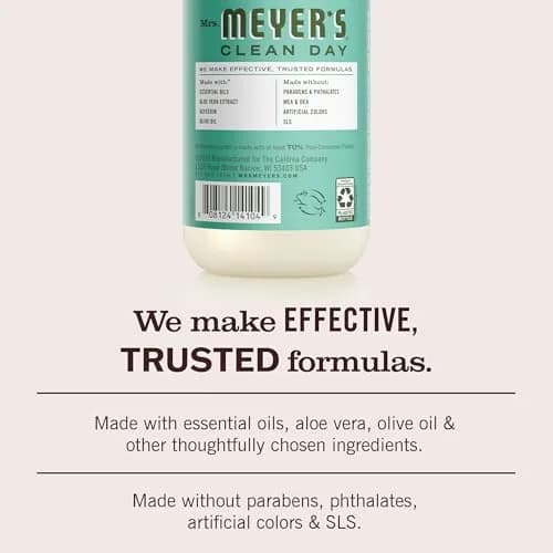 Mrs. Meyer's Clean Day Basil Hand Soap 375ml (12.5 Fl Oz) | Gentle Cleansing & Moisturizing thumbnail 4