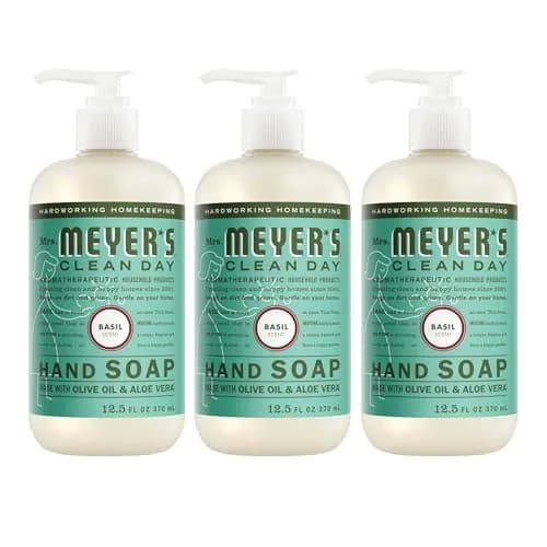 Mrs. Meyer's Clean Day Basil Hand Soap 375ml (12.5 Fl Oz) | Gentle Cleansing & Moisturizing thumbnail 1