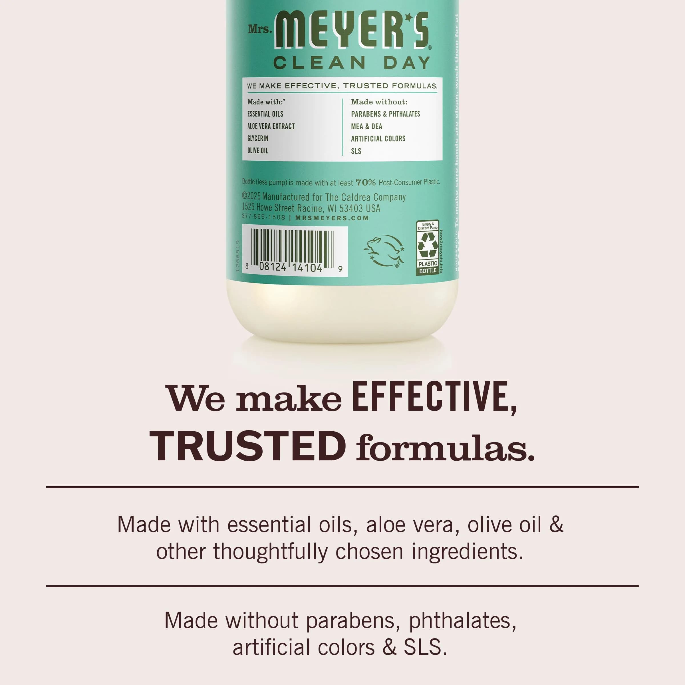 Mrs. Meyer's Clean Day Basil Hand Soap 375ml (12.5 Fl Oz) | Gentle Cleansing & Moisturizing - view 4