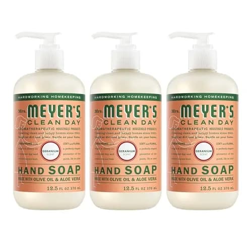 Mrs. Meyer's Clean Day Geranium Scent Hand Soap 375ml (12.5 Fl Oz) | Moisturizing Liquid Hand Soap for Soft Hands thumbnail 1