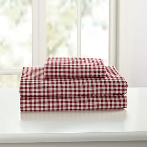 Laurel & Mayfair 250 Thread Count 100% Cotton Gingham Sheet Set Queen Size | Rustic & Breathable All Season thumbnail 2