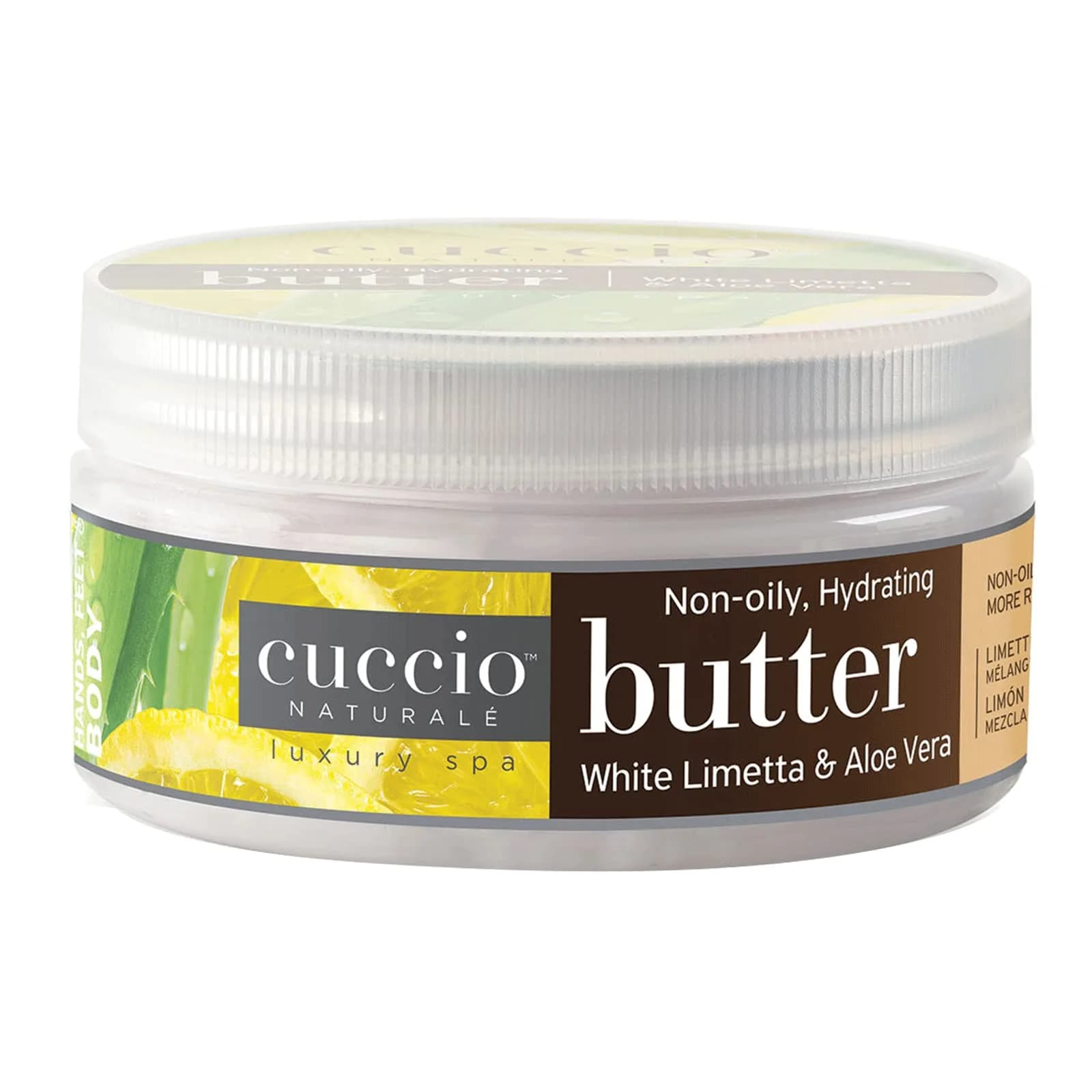 Cuccio Naturale Butter Blends Body Cream 8 Oz | Deep Hydration & Nourishment for Dry Skin — White Limetta and Aloe Vera / 4 Ounce