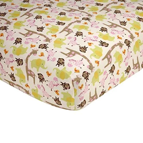 Carter's Jungle Collection Fitted Crib Sheet 52" x 28" x 9" | Soft Cotton Nursery Bedding thumbnail 1