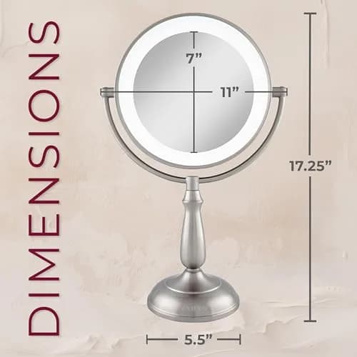 Zadro 11" Makeup Mirror with Lights and Magnification | Dimmable Touch LED Lighted Mirror with 10X Magnification thumbnail 4