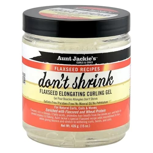 Aunt Jackie's Flaxseed Recipes Don't Shrink Elongating Curling Gel 426ml (15 Fl Oz) | Defines Curls, Prevents Dryness thumbnail 1