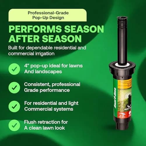 Rain Bird 1804VAN 1800 Series Professional Pop-Up Sprinkler Head 4 Inch (10.16 cm) | 5-Pack, Adjustable 0-360 Degree Arc Nozzle Pattern, Up to 15 Ft Spray Distance thumbnail 2