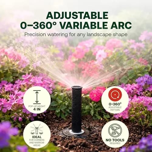 Rain Bird 1804VAN 1800 Series Professional Pop-Up Sprinkler Head 4 Inch (10.16 cm) | 5-Pack, Adjustable 0-360 Degree Arc Nozzle Pattern, Up to 15 Ft Spray Distance thumbnail 3