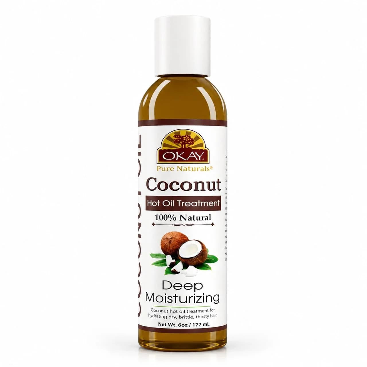 OKAY Coconut Hot Oil Treatment 177ml (6 Fl Oz) | Deeply Penetrating Hair Mask for All Hair Types — 6 Fl Oz